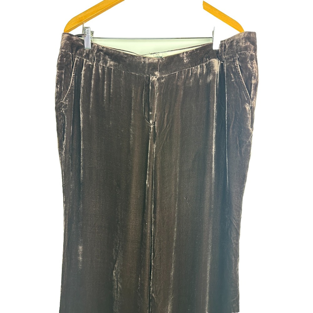 NWT  J. Crew Velvet City Fit Pants Relaxed Straight Leg Brown Size 16 Vtg Y2k - Picture 3 of 15